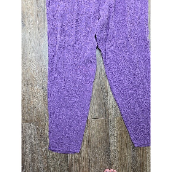 URU Kristine St. Rrik Silk Pants Womens One Size Purple Elastic Waist Pull On - Picture 2 of 10